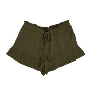 Xhilaration Green Ruffle Drawstring Shorts Large